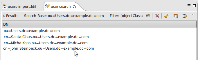 ldap search result