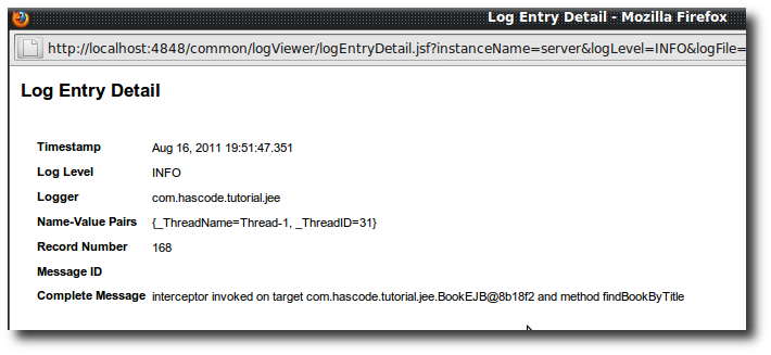 interceptor log details