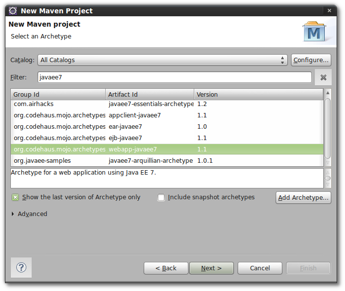 maven javaee7 archetype