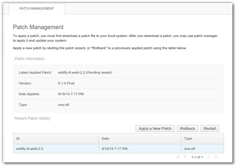 wildfly patch management