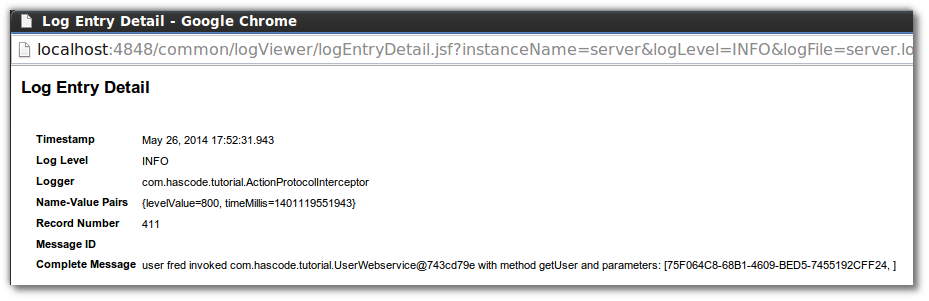 log details from logviewer