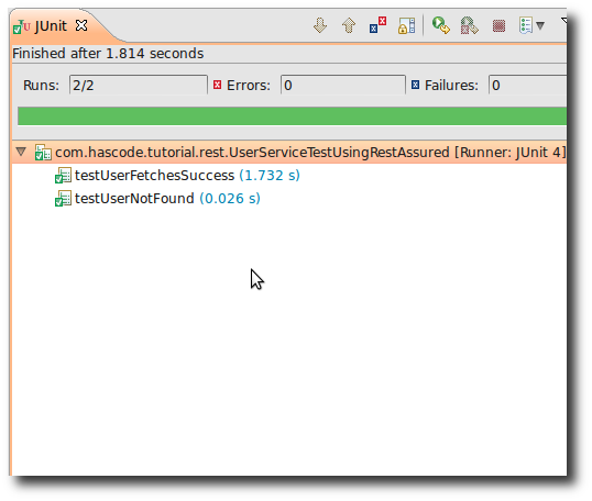 rest assured junit screenshot